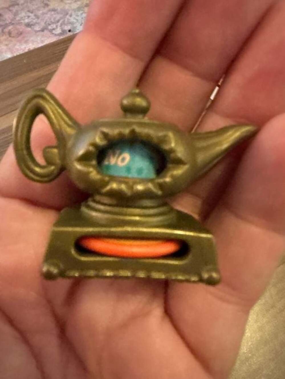 Vintage Golden Magic Genie Lamp Fortune Teller Miniature